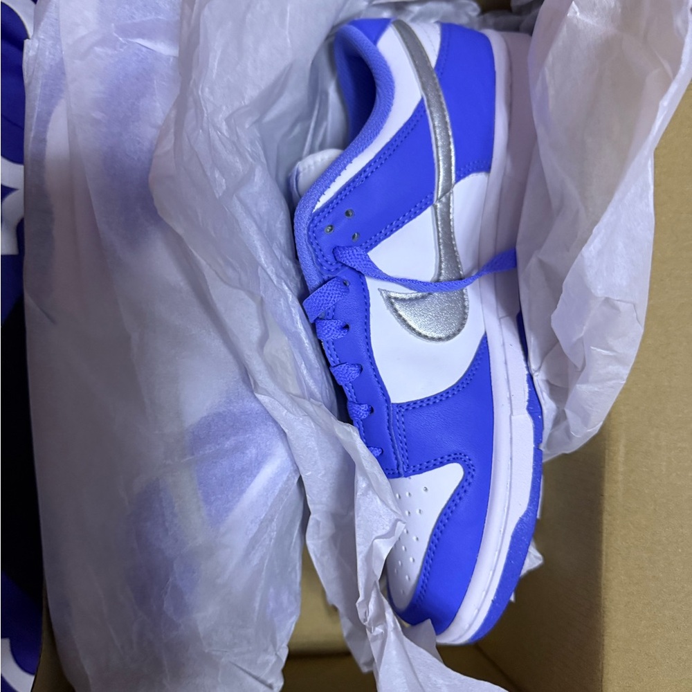 Nike Purple and White Sneakers with Silver Swoosh